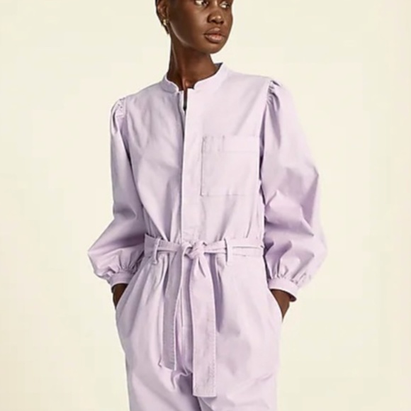 J. Crew Pants - NEW J. Crew Puff Sleeve Chino Jumpsuit Icy Orchid Purple